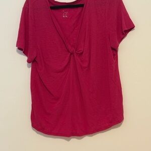 a new day Women's Fuchsia Knot Front Tee